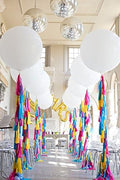 20 Rainbow Tassels Tail Garland with 90cm / 3ft Jumbo Balloon Giant Balloon for Party Wedding Gold Garland Bunting Pom Pom by OriginalsGroup