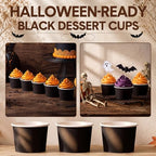 Honeydak 200 Pcs 4 oz Black Paper Ice Cream Cups Disposable Dessert Bowls for Hot or Cold Food Brown Paper Snack Containers for Sundae, Frozen Yogurt, Soup Baby Shower Party Supplies - Image 4