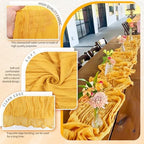 18 Pack Cheesecloth Table Runner 10FT Gold Table Runner Boho Gauze Cheese Cloth Table Runners Long Rustic Sheer Table Decorations for Wedding Party Baby Bridal Shower Birthday Holiday Home - Image 3