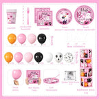 Pink Halloween Baby Shower Decorations Girl, All-in-1 A Little Boo is Almost Due Baby Shower Decorations with Balloon Arch Kit Baby Boxes Plates Napkins Cake Toppers Tablecloth Backdrop Spooky Decor - Image 5