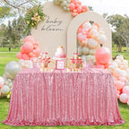 SoarDream Blush Pink Sequin Tablecloth 90"x156" Wedding Table Cloth by SoarDream
