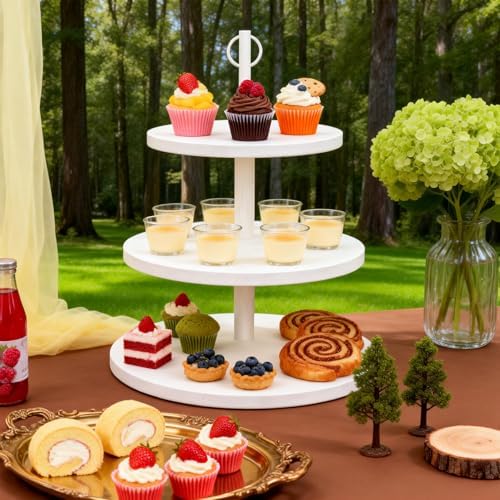 Cupcake Stand,3Tier Round Rustic Cupcake Stand Holds 50Cupcakes - Image 6