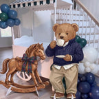 Novabright 3 Pcs Equestrian Bear Party Stands, Rocking Horse Suitcase Bear - Image 4