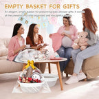 AFOROEOA 10PACK White khaki Baskets for Gifts Empty, 12"x 8"x 5" Woven Gift Baskets with Gift Bags and Bows Empty Gift Baskets for Christmas Shelf Small Storage Baskets with Handles - Image 5