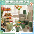 Mimorou 300 Pack 8 oz Disposable Sage Green Paper Cups for Baby Shower Cups - Image 3