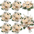 6 Bundles Peonies Artificial Flowers & Pack of 4 Baby Shower Centerpieces for Tables - Image 2