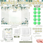 Ctosree 31 Pieces Greenery Baby Shower Diaper Game 1 Diaper Baby Shower Game Board 7 Diapers 10 Plastic Balls 1 Organza Bag for Bridal Games Boy Girl - Image 3