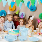 Kochorie 480 Pieces Light Blue Plastic Dinnerware Set Disposable Heavy Duty Plates Napkins Cups Silverware Dessert Dinner Plates for Birthday Wedding Baby Shower Party Supplies, Serves 60 Guests - Image 5