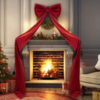 Wavwavw Christmas Giant Velvet Bow Decor Wine Red Big Bow, 75 x 18 Inches - Image 2