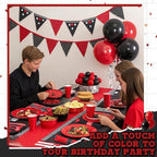 Lasnten 100 Set Pre Halloween Pre Rolled Silverware, Black Red Disposable - Image 6