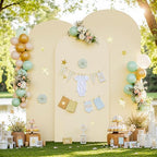 White Beige Arch Backdrop Covers Set of 3 Wedding Arch Covers Stretchy Backdrop Baby Shower Birthday Party Arches Cover 6.6FT 7.2FT 8FT Arch Stand Cover Spandex Bridal Shower Decoration - Image 4