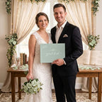 Wedding Guest Book Sage Green Linen Photo Guestbook - Image 7