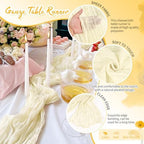 30 Pack Ivory Cheesecloth Table Runner 17x108 Inches Boho Home Decor - Image 3