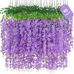 Waipfaru 40 Pack Purple Wisteria Hanging Flowers, Fake Hanging Flowers for Decoration, Artificial Flowers,Vines for Bedroom,Flower Garland for Home,Party,Garden, Wall,Wedding Decoration(3.6 Ft/Pcs) by Waipfaru