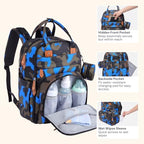BabbleRoo Diaper Bag Backpack - Baby Essentials Travel Tote - Multi Function Water Resistant Diaper Bag, Travel Essentials Baby Bag with Changing Pad, Stroller Straps & Pacifier Case - Blue Camo - Image 5