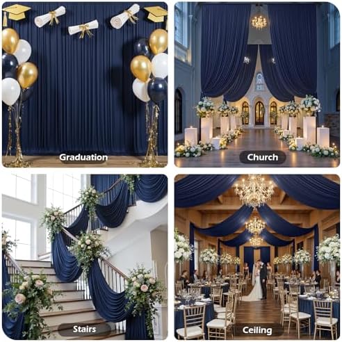 20ft×15ft Navy Blue Backdrop Curtain for Wedding Parties - Image 5