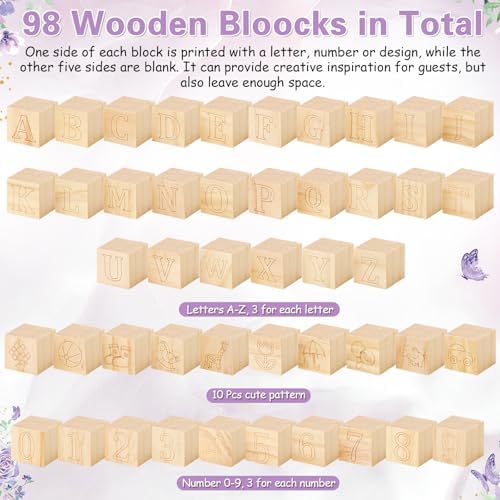 Marsui 136 Pcs Baby Shower Blocks to Decorate Game Kit, Butterfly - Image 3