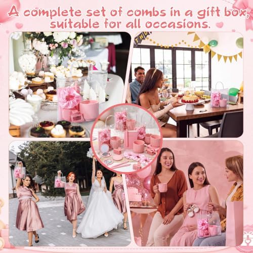 42Pcs Baby Shower Prizes for Game Winners, Baby Shower Guests Favor Set with Scrunchies Ceramic Mug Hair Claw Mirror Pen A6 Notebook Gift Bag for Wedding Bridal Showers Favor (Pink) - Image 5