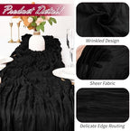 30 Pack Black Cheesecloth Table Runner 17 x 108 inch Cheese Cloth Table Runners 9ft Black Table Runner Rustic Romantic Sheer Gauze Runner for Wedding Party Baby Shower Table Decoration - Image 3