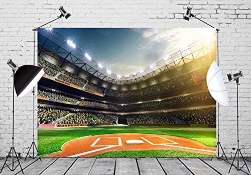 BELECO 10x6.5ft Fabric Baseball Backdrop Baseball Stadium Sports Photography Backdrop for Birthday Party Decoration Games Photo Background Props by BELECO