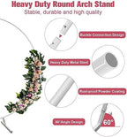 7 Ft Round Wedding Arch Stand with Metal Base, White - Image 2