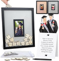 Graduation Guest Book 2026 – Wooden Cap Drop Frame Guestbook for Graduation Party with Wooden Grad Caps, Photo Slot & Pen, Grad Guest Book, Graduation Sign in Book, Graduation Book to Sign, Grad Party by ParkwayHome