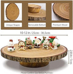 Wood Cake Stand 10-12 Inch, Natural Wedding Cake Table Display Stands, Rustic Large Cake Decorating Supplies for Party/Baby Showers/Reception/Event - Image 4