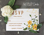 50 Blank RSVP Cards with White Envelopes-Floral & Leaves Style Response Card-RSVP for Wedding-Rehearsal Dinner-Baby Shower-Bridal Shower-Engagement Party Invitations - Image 3