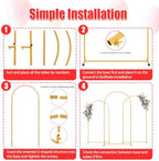 6FT Arch Backdrop Stand and Black Cover Set,Balloon Arch Stand - Image 6