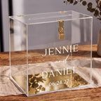 Novabright 10" Wedding Acrylic Card Box, Clear,Gold, Elegant Style by Unknown