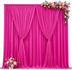 50ft x 10ft Hot Pink Backdrop Curtains, Hot Pink Drapes for Backdrop Fabric - Image 3