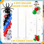 Kasyat 8 Sets 9.1ft Balloon Column Stand Kit for Floor Adjustable Balloon Pillars Arch Tower with Weight Base and 50 Rings Metal Backdrop Stands for Baby Shower Party - Image 4