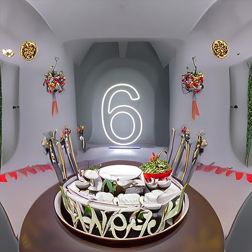 LED Neon Signs Number 6 Birthdays Decor Neon Lights Party USB Plus Battery Case Light up your baby's birthday with our Neon Number Six Sign (Number 6) - Image 3