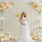 10ft x 10ft Beige Backdrop Curtain for Baby Shower Wrinkle Free Backdrop Drapes Panels for Parties Wedding Bridal Shower Birthday Photo Photography Polyester Fabric Background Decoration by Suppromo