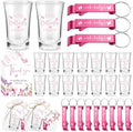 50 Sets Baby Shower Favors Shot Glasses Keychain Gifts, Butterfly, Pink by Singhoow