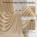 20ft x 15ft Champagne Backdrop Curtains for Wedding Parties, 4 Panels Extra Long Wrinkle Free Fabric Drapes Photo Backdrop for Baby Shower Birthday Stage Reception Lobby Decoration - Image 2