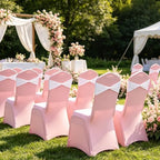 Spandex White Chair Sashes Bows 60 Pcs White Chair Sashes Elastic Chair Cover Bands Ties Without Buckle for Wedding Birthday Party Ceremoney Events Decoration - Image 5