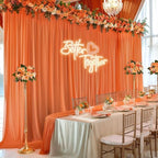 20ft x 10ft Orange Backdrop Curtains, Wrinkle-Free Sheer Chiffon Fabric Photo Backdrop Drapes for Wedding Arch Party Ceremony Stage Photography Decorations - Image 3