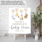 Andaz Press Personalized Classic Bear Baby Shower Decorations and Friends Holding Balloons, Custom Baby Shower Welcome Sign Decor, Vintage Classic Bear Decorations, 16 x 20 Inches - Image 3