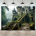 15x8ft Mysterious Castle in The Forest Backdrop Enchanted Forest Vintage Medieval Castle Photography Background Fairy Tale Wonderland Party Banner Decorations Kids Portrait Photo Booth Prop by ASDCXZ