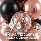 HIINS Rose Gold Black Balloon Column Kit Set of 2 with for Party Decor - Image 4