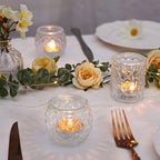 DARJEN Clear Votive Candle Holders Set of 24- Round Glass Candle Holders Bulk for Tea Light Candle, Embossed Candle Votives for Wedding Centerpiece, Various Parties & Home Decor (Pack of 4) - Image 5