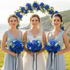 Auihiay 64Pcs Royal Blue Hydrangea Artificial Flowers, Silk Hydrangea Heads - Image 5