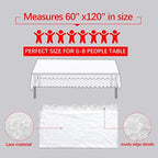 LuoluoHouse White Lace Tablecloth 6pcs Table Fabric 60x120 Inch for Rustic - Image 5