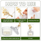 MTLEE 16 Sets Wedding Candle Favors with Lids Dried Flowers,Ivory White - Image 4