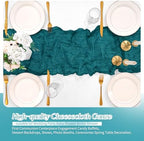 20 Pack Teal Table Runner 17 x 108inch Cheesecloth Table Runner Rustic Boho Gauze Sheer Fabric Cheese Cloth Table Runners for Wedding Party Bridal Baby Shower Birthday Spring Table Decor - Image 5