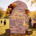 Red Brick Arch Backdrop Cover, 7.2FT x 4FT, for Birthday and Baby Shower by PartyVillage