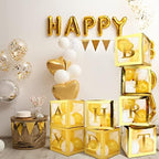 Geyee 8 Pcs Clear Balloon Box with Letters, Baby Shower, Gold - Image 6