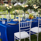 6 Pack Satin Table Cover Rectangle, Royal Blue, 60 x 102 Inches - Image 4