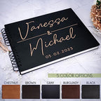 Wedding Guest Book Personalized with 9 Designs & 5 Rustic Colors - Small - Customized Guestbook Registry Sign-in with Name - Date, Hard Cover Laser Engraved Guest Book - Image 5